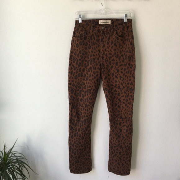 Reformation Liza High Rise Denim Jeans Leopard 26 - Picture 2 of 8